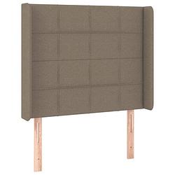 Foto van Vidaxl hoofdbord met randen 83x16x118/128 cm stof taupe