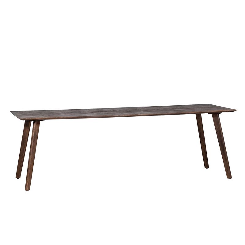 Foto van Giga meubel eettafel donkerbruin - mangohout - 240cm tafel oslo