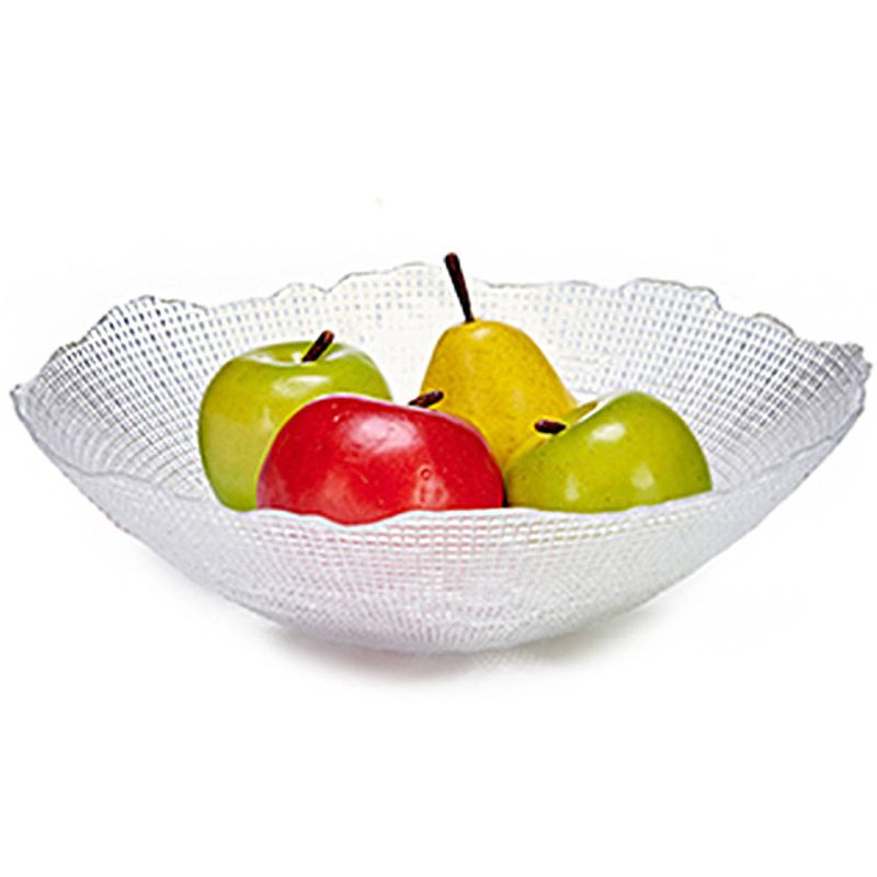 Foto van Grote fruitschaal infinity van bewerkt glas rond 31 cm - fruitschalen