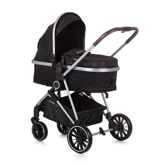 Foto van Chipolino aura opvouwbare 3 in 1 kinderwagen met luiertas obsidian silver