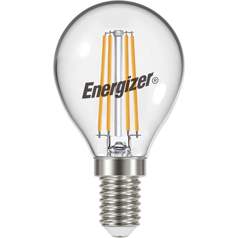 Foto van Energizer energiezuinige filament led kogellamp - e14 - 5 watt - warmwit licht - dimbaar - 1 stuk
