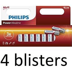 Foto van 48 stuks (4 blisters a 12 st) philips aa alkaline batterijen