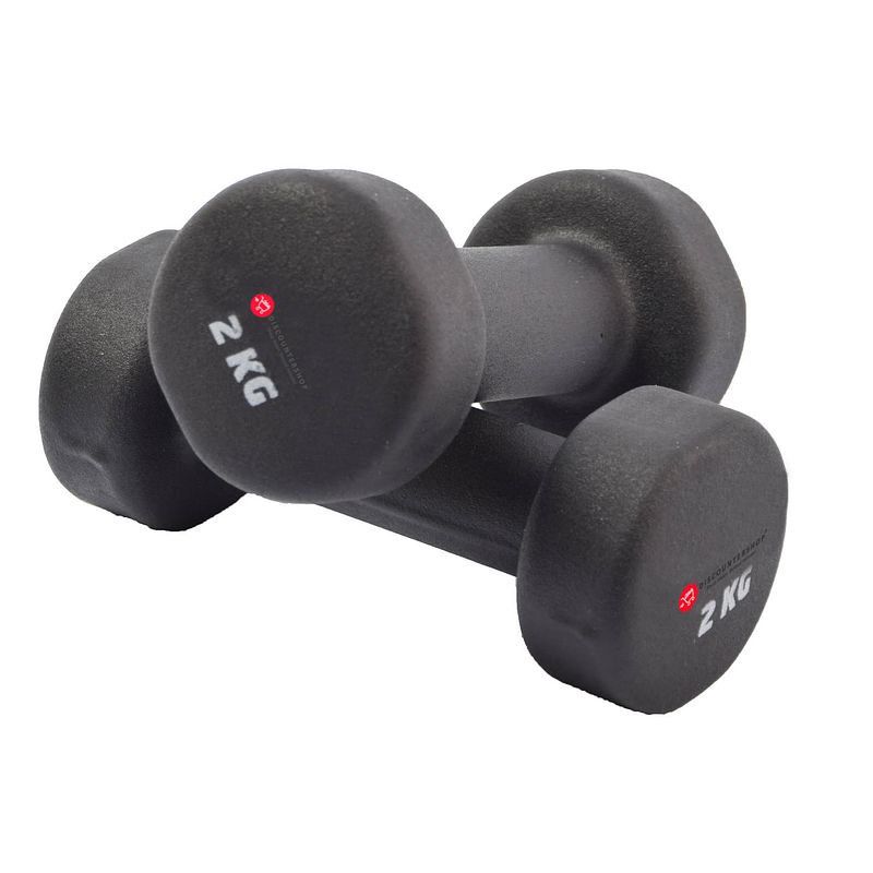 Foto van Handgewicht set 2x2 kg - dumbbell set 4 kg - gewichten 4 kilo