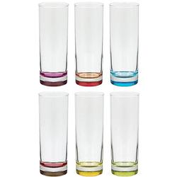 Foto van Set van 12x stuks longdrink glazen colori 310 ml van glas - longdrinkglazen
