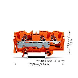 Foto van Wago 2006-1302 doorgangsklem 7.50 mm spanveer oranje 25 stuk(s)