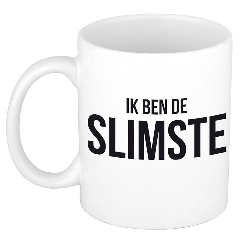 Foto van Ik ben de slimste cadeau mok/beker wit 300 ml - feest mokken