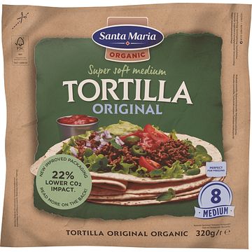 Foto van Tortilla organic original medium (8pack) 12 x 320g bij jumbo