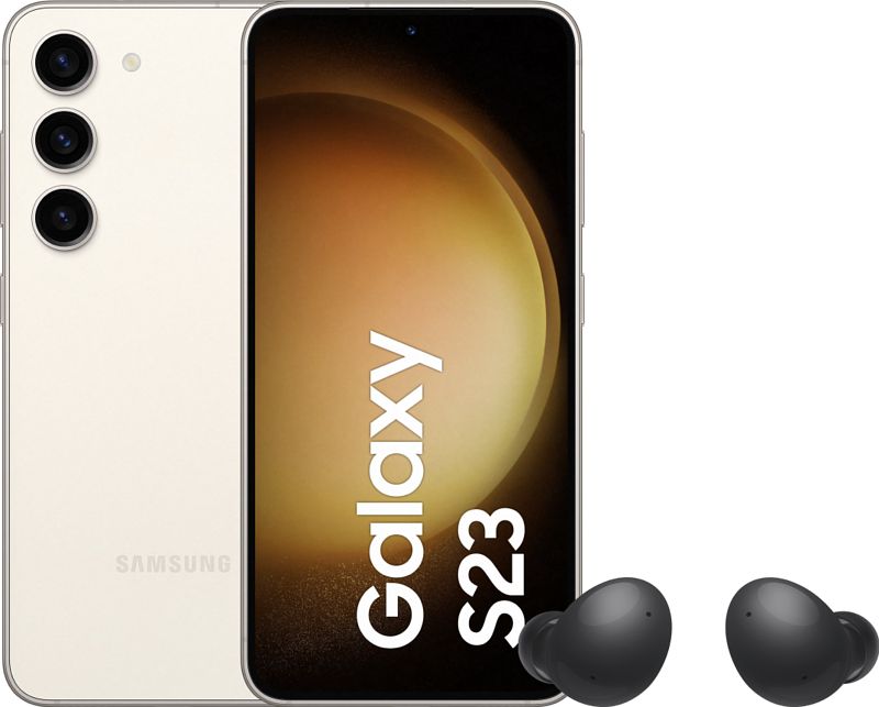 Foto van Samsung galaxy s23 128gb crème 5g + galaxy buds 2 zwart