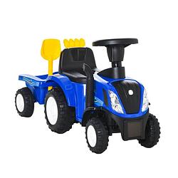 Foto van Tractor - loopwagen - loopauto - met aanhanger - buitenspeelgoed - 91 cm x 29 cm x 44 cm