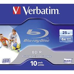 Foto van Verbatim 43713 blu-ray bd-r disc 25 gb 10 stuk(s) jewelcase bedrukbaar