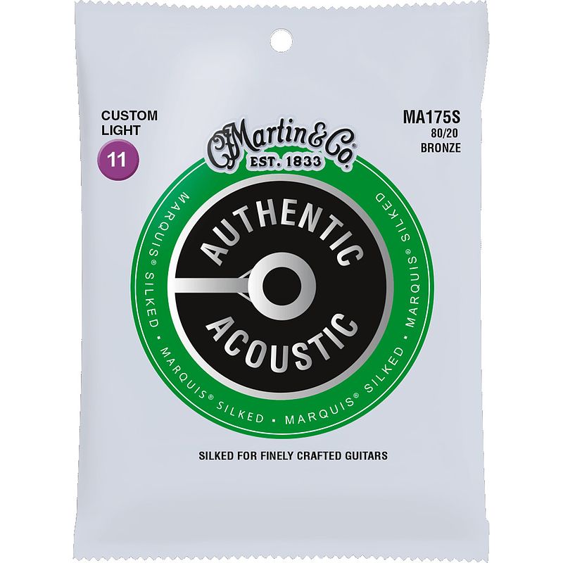 Foto van Martin strings ma175s authentic acoustic silked 80/20 bronze