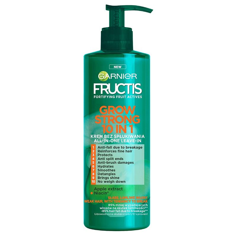 Foto van Fructis grow strong 10in1 leave-in crème voor haar 400ml