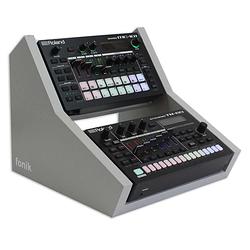 Foto van Fonik audio innovations original stand grey voor roland mc-101 / tr-6s 2-tier