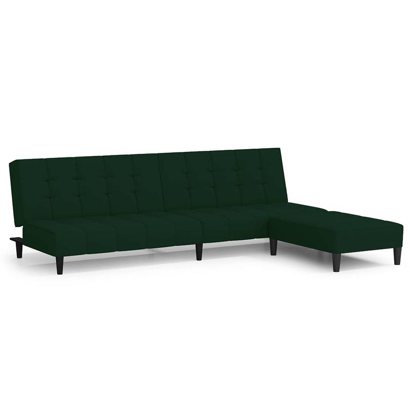 Foto van The living store bedbank fluweel donkergroen - 200 x 84.5 x 69 cm - multifunctioneel