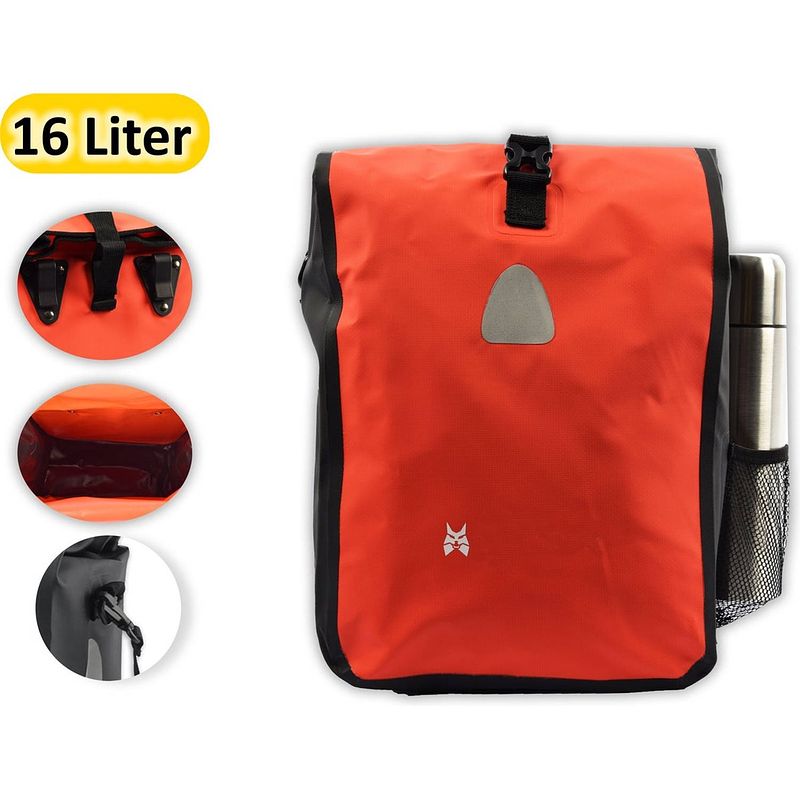 Foto van Enkele fiets tas 16 liter fietstas met inhoud van 16 liter afmeting 27x 14 x 49cm -let op fietstas enkel 16 litre