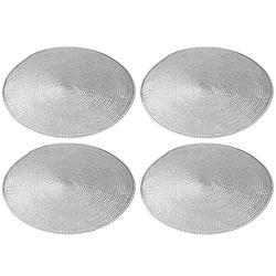 Foto van 4x stuks ronde placemats zilver polypropeen 38 cm - placemats
