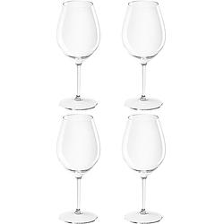 Foto van 4x witte of rode wijn glazen 51 cl/510 ml van onbreekbaar transparant kunststof - wijnglazen