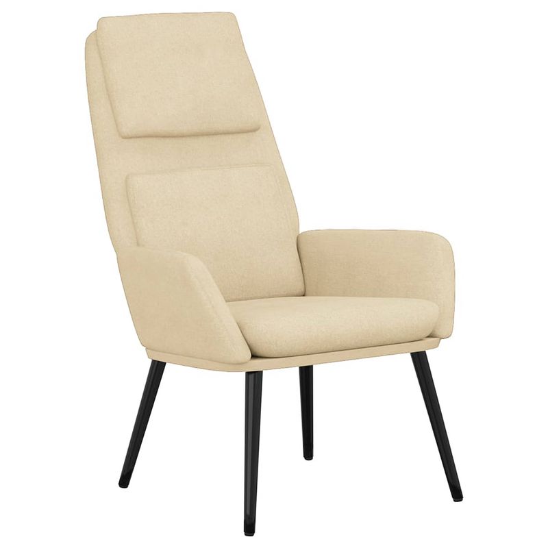 Foto van The living store relaxstoel fauteuil - crème - 70 x 77 x 98 cm - dik gevoerd