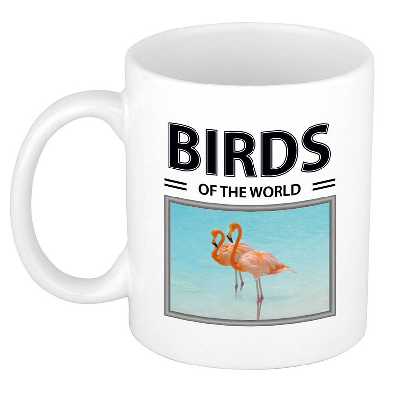 Foto van Flamingos mok met dieren foto birds of the world - feest mokken