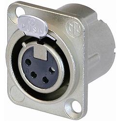 Foto van Neutrik nc4fd-lx xlr-connector flensbus, contacten recht aantal polen: 4 zilver 1 stuk(s)