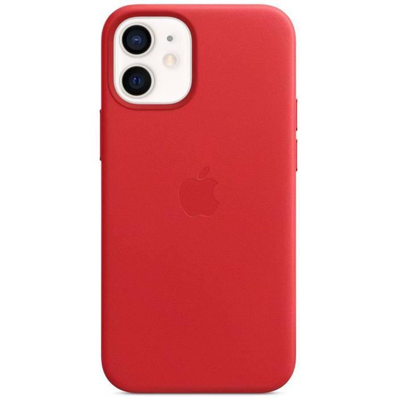 Foto van Apple iphone 12 mini leren hoesje met magsafe - (product) rood