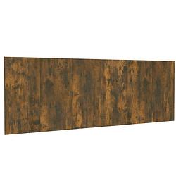 Foto van Infiori hoofdbord wandmodel 240x1,5x80 cm bewerkt hout gerookt eiken