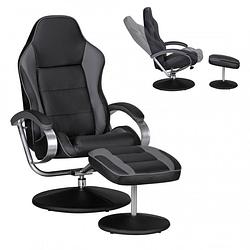 Foto van 24designs indiana2 gamestoel & relax fauteuil - zwart/grijs