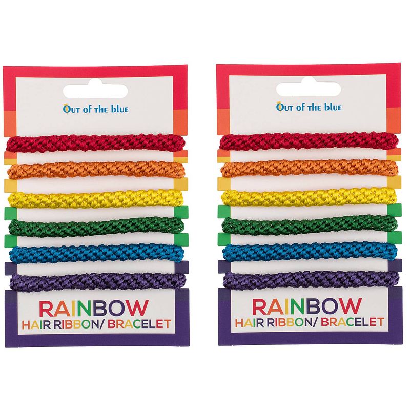 Foto van Armbandjes/haarbandjes - gay pride/regenboog thema kleuren - 12x stuks - verkleedsieraden