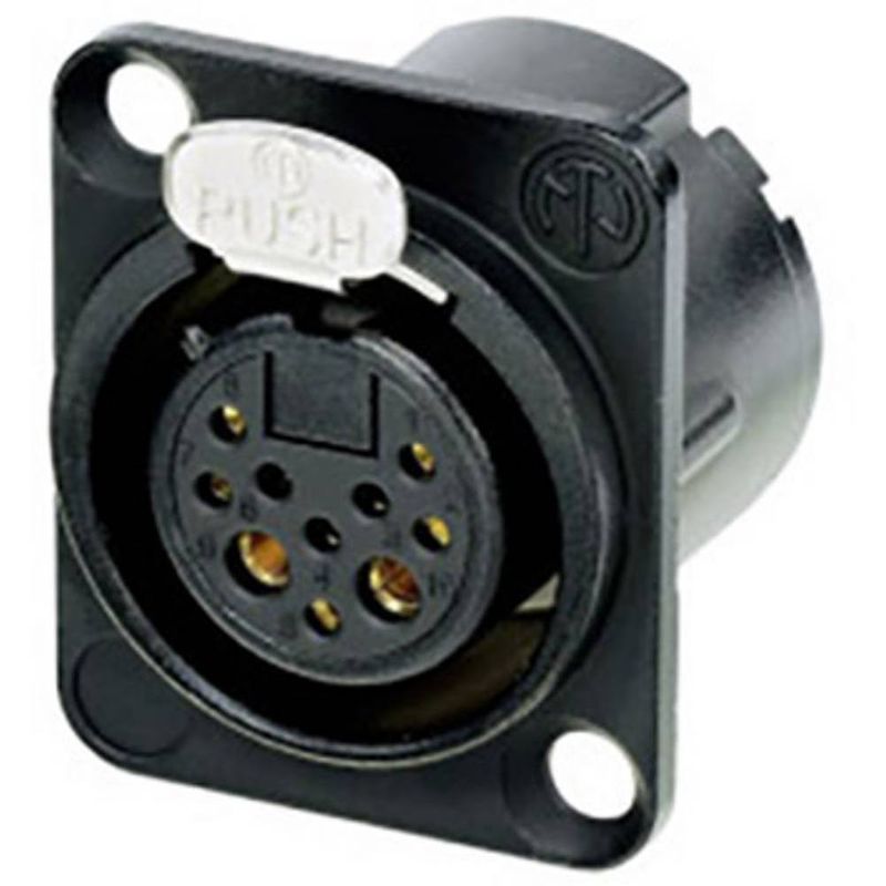 Foto van Neutrik nc10fd-lx-b-con xlr-connector flensbus, contacten recht aantal polen: 10 zwart 1 stuk(s)