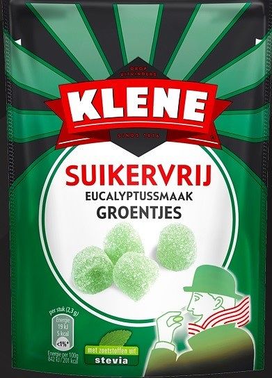 Foto van Klene groentjes suikervrije drop eucalyptus zak 90 gram bij jumbo