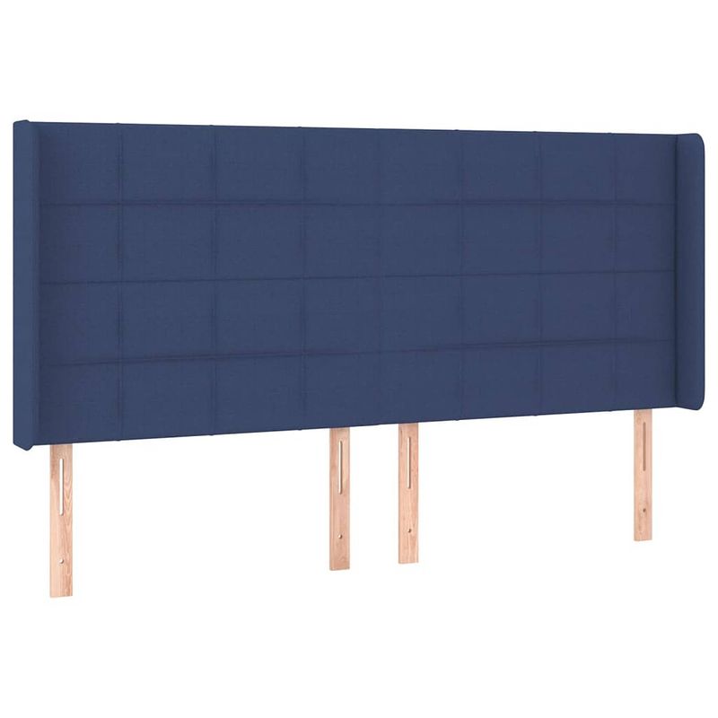 Foto van Vidaxl hoofdbord met randen 163x16x118/128 cm stof blauw