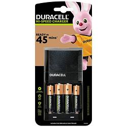 Foto van Duracell batterijlader hi-speed advanced charger, inclusief 2 aa en 2 aaa batterijen, op blister