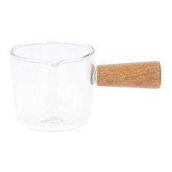 Foto van Krumble melkkannetje met houten handvat - glas