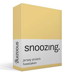 Foto van Snoozing jersey stretch - hoeslaken - 200x200/220/210 - geel