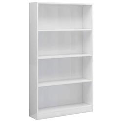 Foto van Vidaxl boekenkast met 4 schappen 80x24x142 cm spaanplaat hoogglans wit