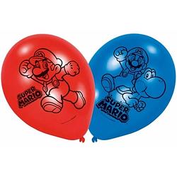 Foto van Amscan ballonnen super mario 6 stuks rood/blauw