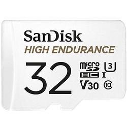 Foto van Sandisk microsdhc high endurance 32gb incl sd adapter micro sd-kaart wit