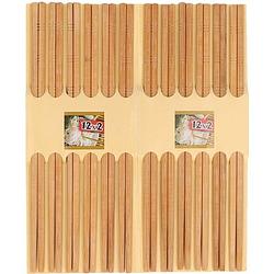 Foto van 48x paar eetstokjes donker bamboe hout - eetstokjes