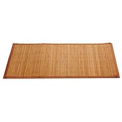 Foto van Badkamer vloermat anti-slip donkere bamboe 50 x 80 cm met lichtbruine rand - badmatjes