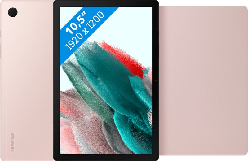 Foto van Samsung galaxy tab a8 32gb wifi roségoud + book case roze