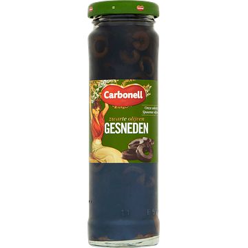 Foto van Carbonell zwarte olijven gesneden 140g bij jumbo