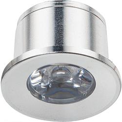 Foto van Led veranda spot verlichting - 1w - warm wit 3000k - inbouw - rond - mat zilver - aluminium - ø31mm