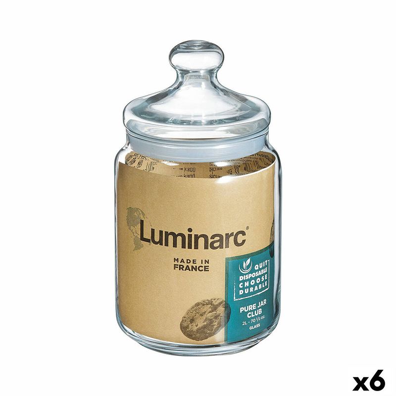 Foto van Pot luminarc club transparant glas 1,5 l (6 stuks)