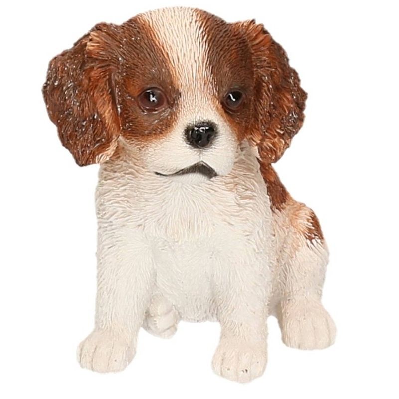 Foto van Dierenbeeld cocker spaniel hond bruin/wit 15 cm - beeldjes