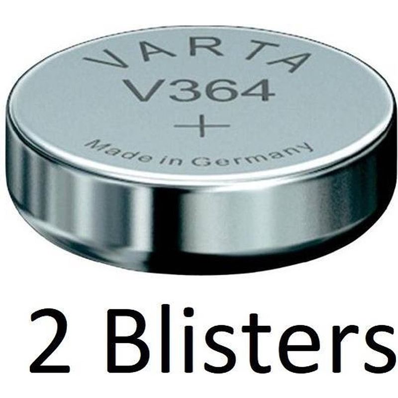 Foto van 2 stuks (2 blisters a 1 st) varta knoopcel batterij sr621 sw/sr60 sw/v364 1bl single-use zilver-oxide