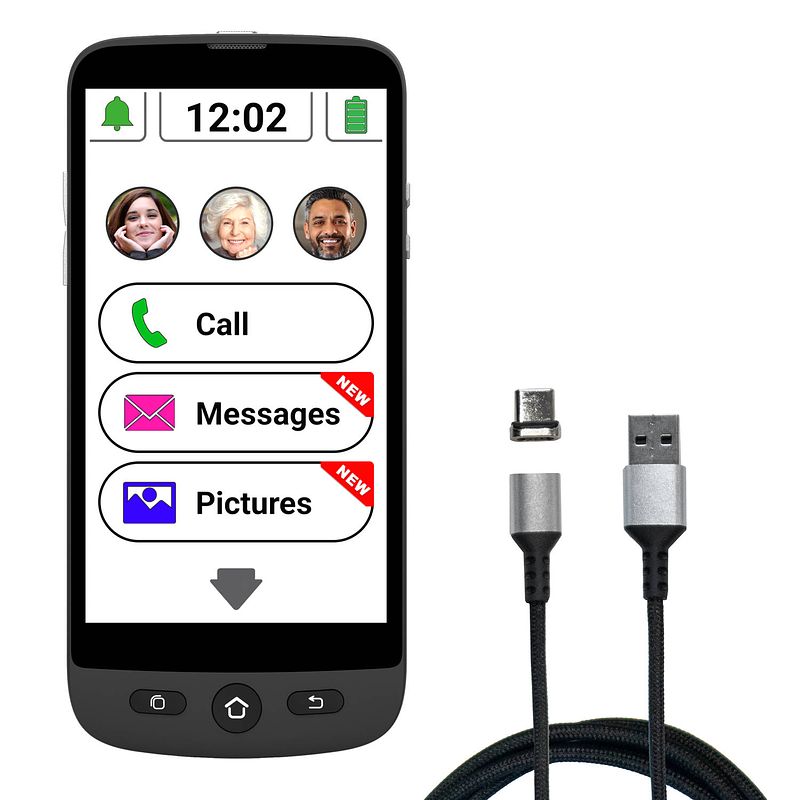 Foto van Swissvoice s510m senioren smartphone - 4g +- sos knop - android 12 - whasapp