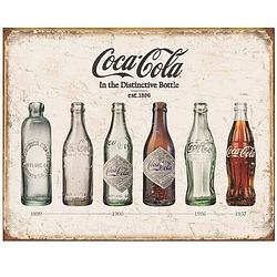 Foto van Metalen retro bord cola cola bottle evolution