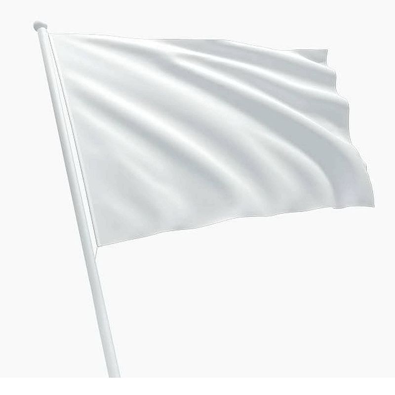 Foto van Witte vlag - om zelf tekst op te zetten of in te kleuren - 150 x 100 cm