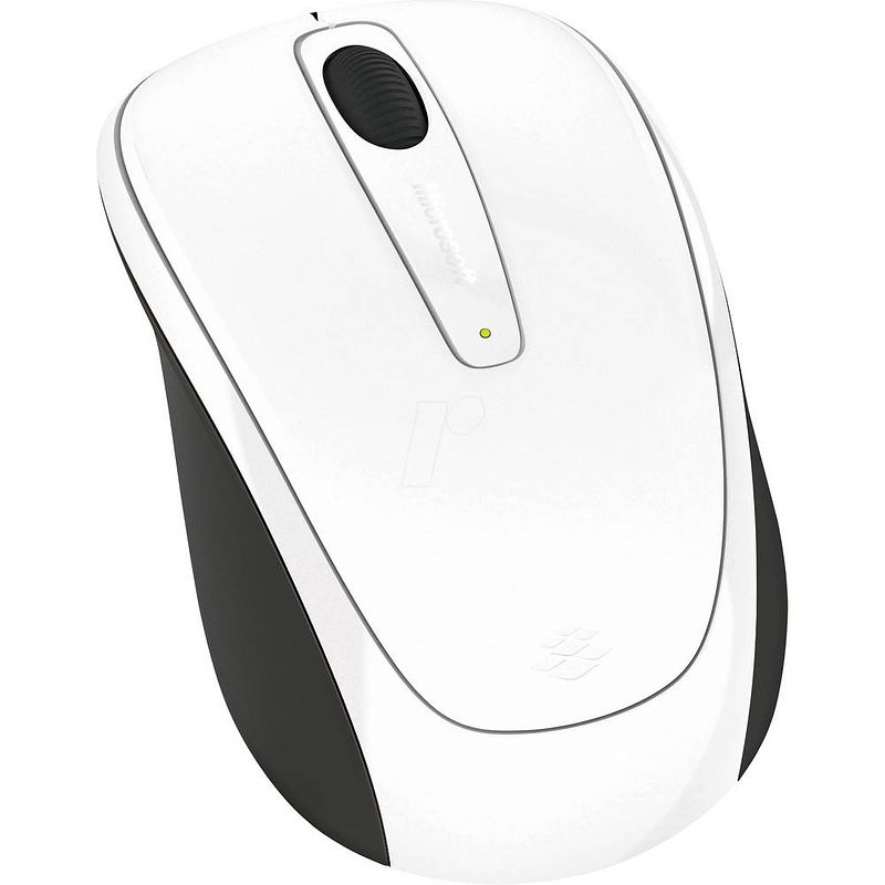 Foto van Microsoft mobile mouse 3500 draadloze muis radiografisch bluetrack wit (glanzend) 3 toetsen 1000 dpi