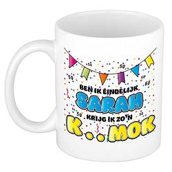 Foto van Bellatio decorations verjaardag/cadeau mok 50 jaar - sarah - keramiek - 300 ml - feest mokken